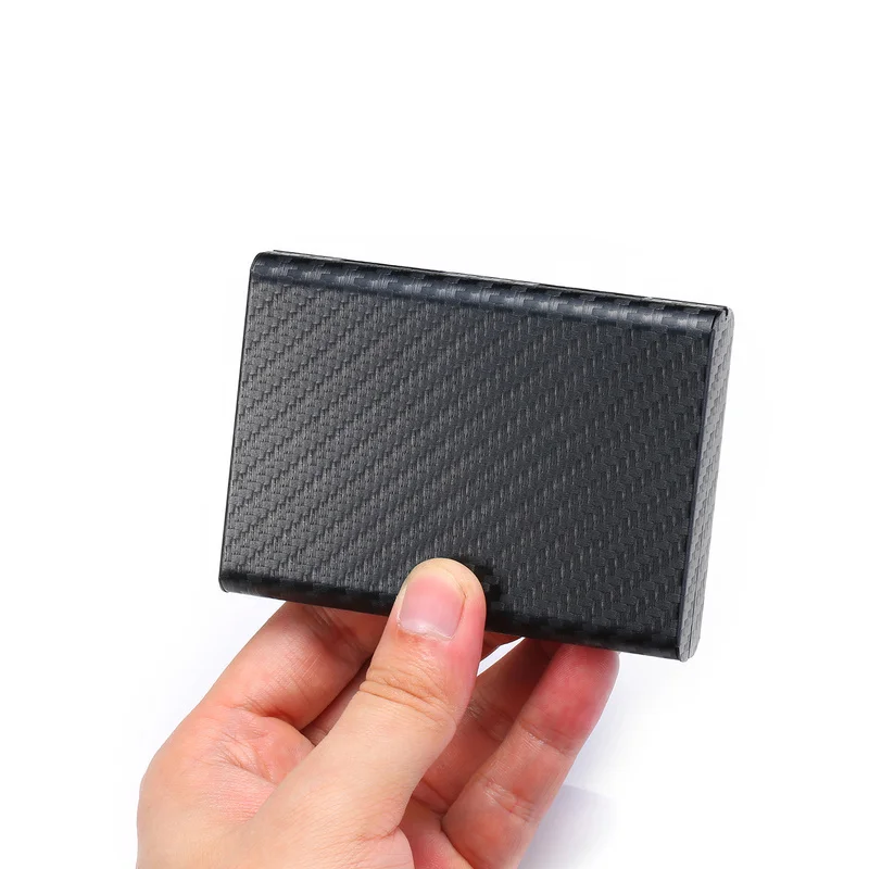 Bycobecy Custom Carbon Fiber Card Holder Metal Plastic NFC Wallet Passport Holder Document Organizer RFID Slim Wallets Men Woman