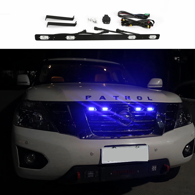 Grille Light Daytime Running Lamp For Nissan Patrol Y62 Armada 2013 2014 2015 2016 2017 2018 2019 Decor Front Led Warning Light