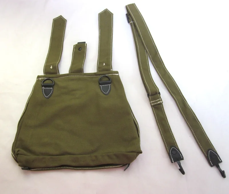 

WW2 WWII GERMAN ARMY CANVAS BREAD BAG WITH SHOULDER STRAP Replica Military War Reenactments