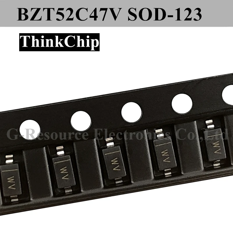 (100 stücke) BZT52C47V SOD-123 BZT52 47V SOD123 SMD 1206 Spannung Stabilisiert Diode (Kennzeichnung WV)
