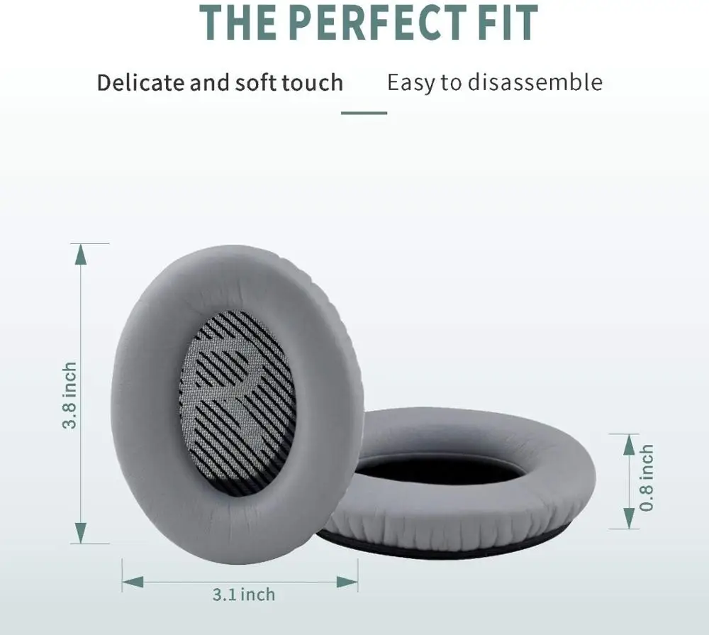 Сменные амбушюры qc35 для наушников Bose Calm Comfort 35, совместимы с тихим чехлом Comfort 35 ii (серый)