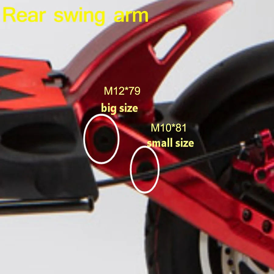 Mantis10 M10x81 M12x79 Pair Screw Bolt Front and Rear Swing Arm Butt for Kaabo Mantis 10inch Scooter
