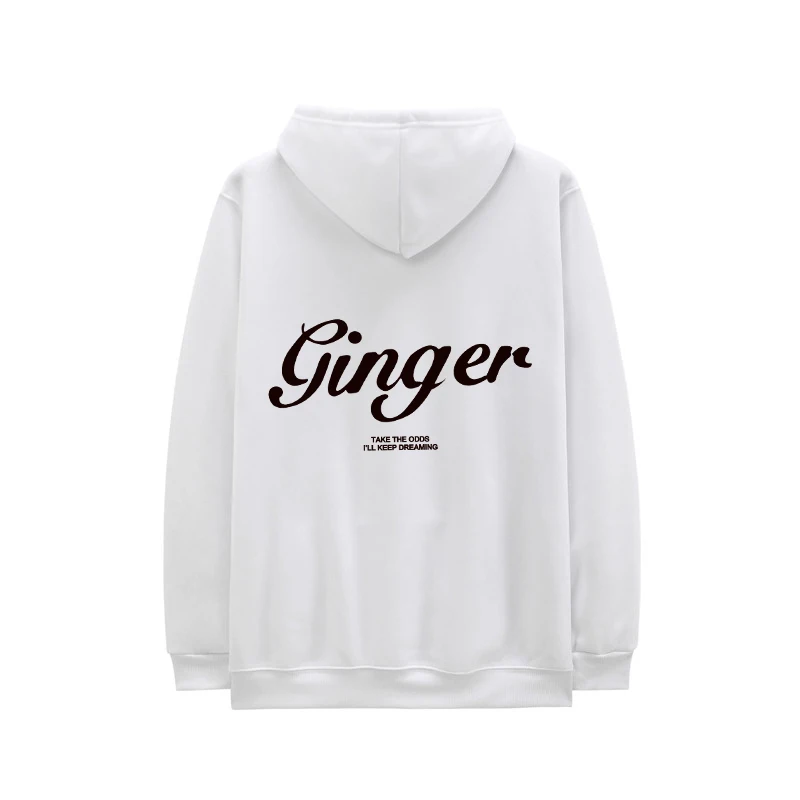 GINGER Hip Hop Hoodie Men Women Fleece Pullover SweatshirtsGINGER Letter Print Anime Funny Hoodies Brockhampton Streetwear