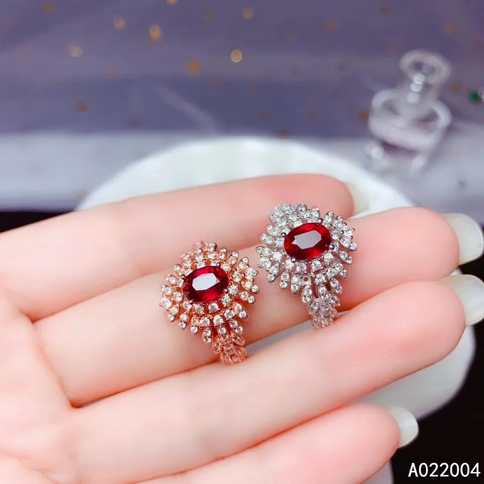 

KJJEAXCMY fine jewelry 925 sterling silver inlaid natural gemstone ruby new Female Girl Miss Woman ring vintage