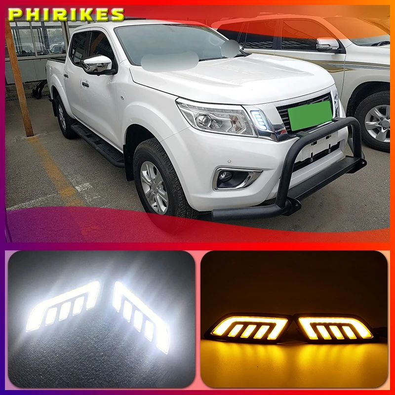 

1Set DRL Daytime Running Lights mask grille LED lamp with turning signal For Nissan NAVARA NP300 D23 2015 2016 2017 2018 2019