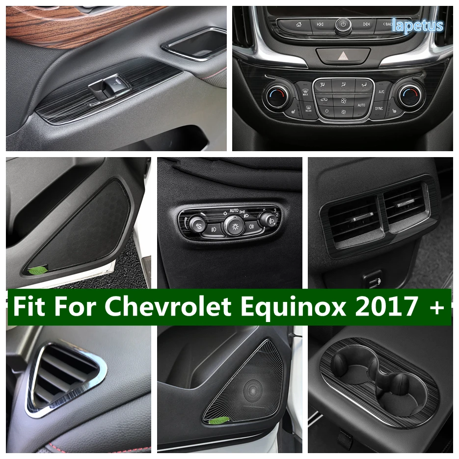 

Interior Fit For Chevrolet Equinox 2017 - 2023 AC / Head Lights Button / Door Loudspeaker / Armrest Window Lift / Cup Cover Trim