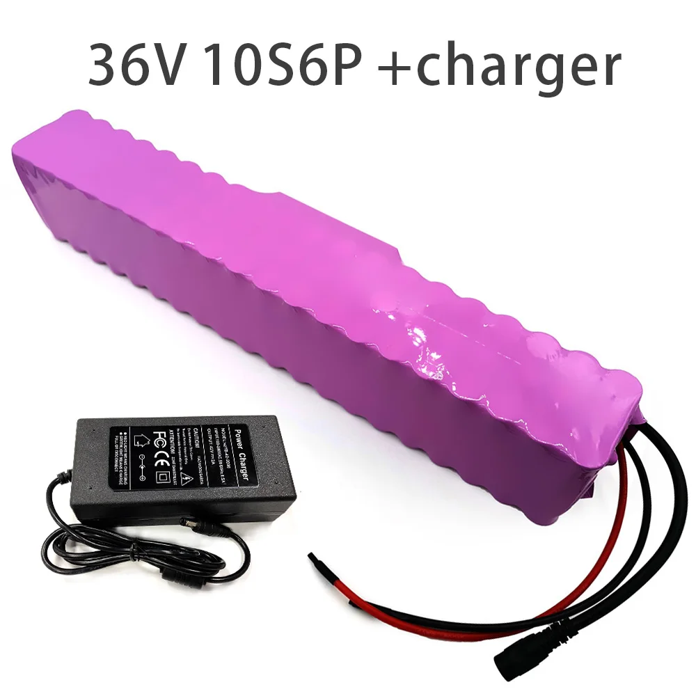 

With charger 21Ah 10S6P 36V battery e-bike ebike electric bicycle Li-ion customizable 370x70x70mm