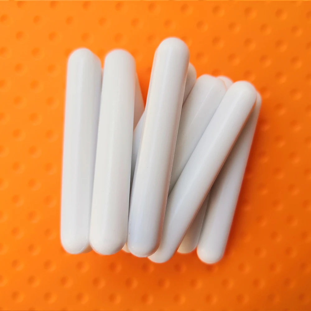 C8x50mm Laboratory Magnetic Stir Bar PTFE Stirring Bars Without Pivot Ring White Spinbars , Cylinder Shape , 10pcs