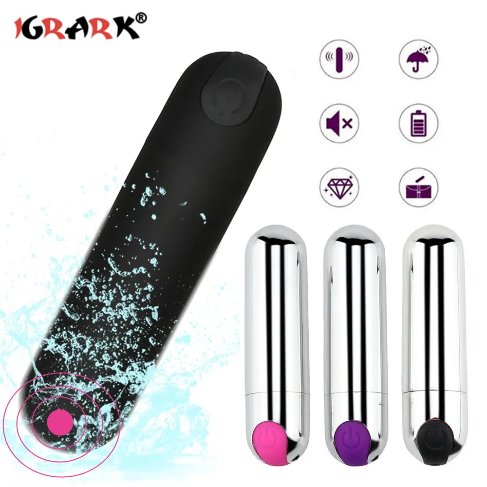 Powerful USB Charge Bullet Vibrator Clitoris Stimulator G-Spot Vagina Massage Adult Erotic Sex Toys For Woman Female Masturbator