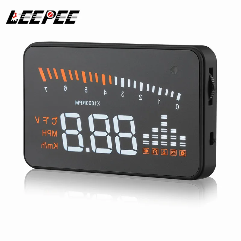 

12V X5 3INCH GPS speedometer Automobile Digital Speedometer Car HUD Head Up Display OBD2 II Adapter Windshield Projector