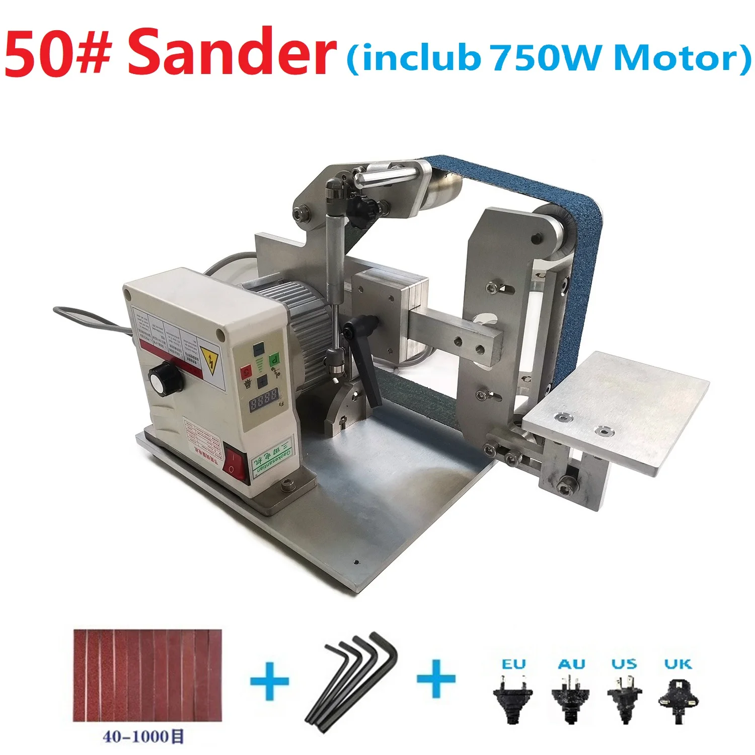 915x50mm Sander Belt Grinder Machine with 750W Brushless Motor Belt Sander Polisher Sharpener Polishing Grinding Machine