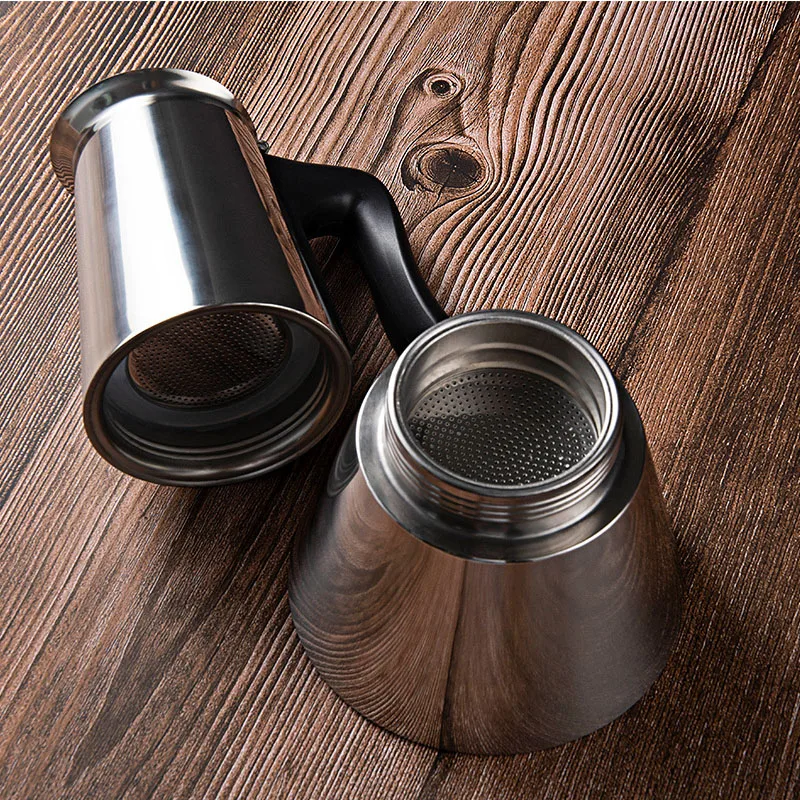 ポータブルエスプレッソコーヒーメーカーモカポットステンレス鋼フィルターパーコレーターコーヒーケトルポット