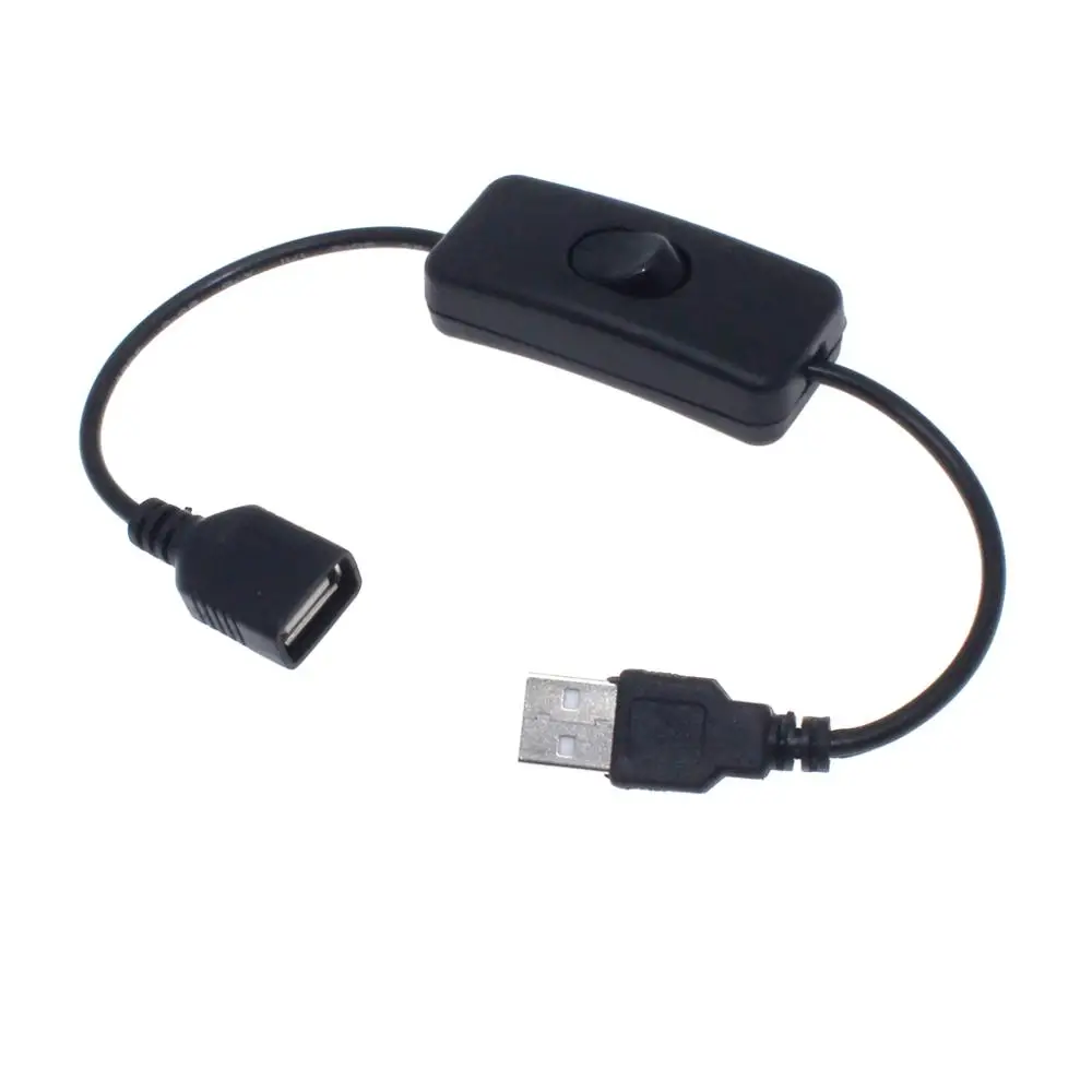 USB Cable New 28cm USB 2.0 A Male to A Female Extension Extender Black Cable With Switch ON OFF Cable