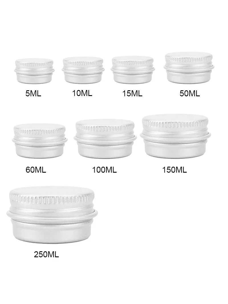 100pcs/lot 20ml aluminum tins,20g empty aluminium cream jars with screw lid,cosmetic case jar aluminum lip balm container ZKH45