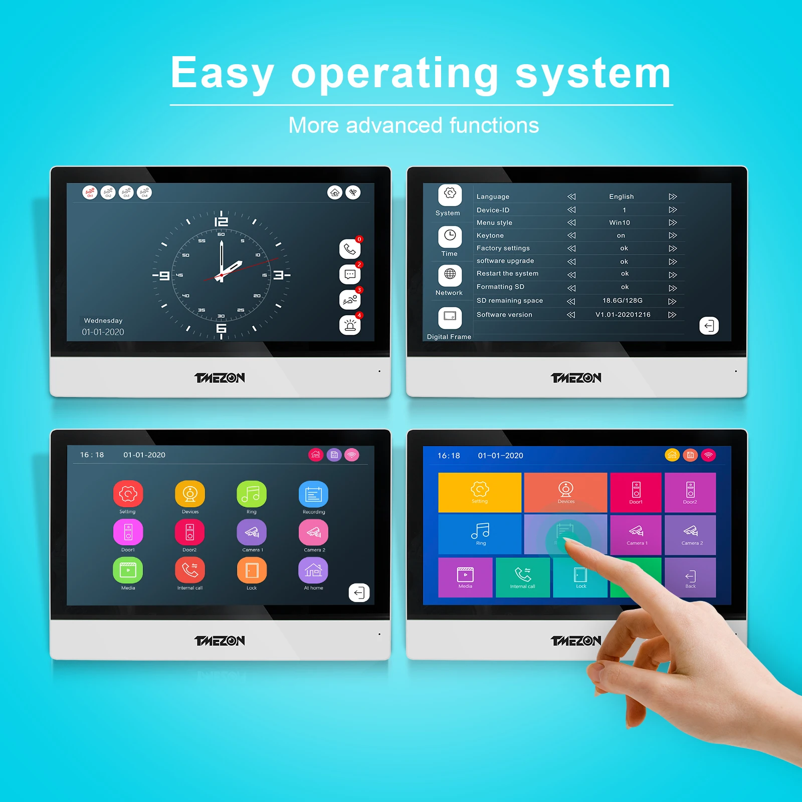 TMEZON WiFi videocitofono 10zoll Touch Screen con 1080P campanello cablato APP/Card Swipe/Monitor tuya