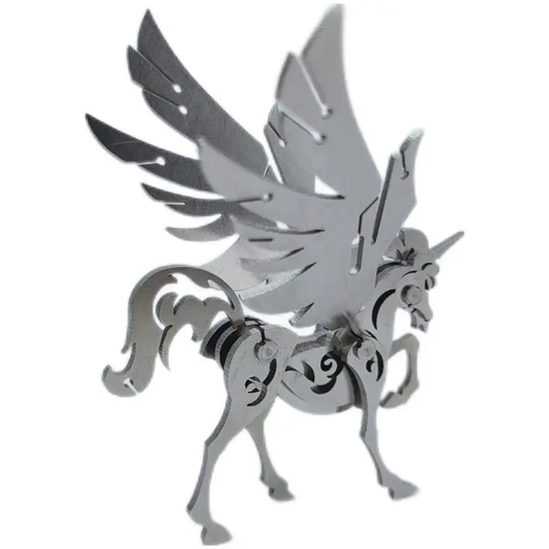 Steel MOKR 3D Metal Puzzle Small Unicorn DIY Jigsaw Model Gift And Toys Puzzles For Kids Adults Learning Education