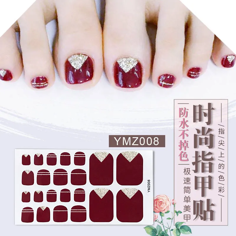 

22 Tips Toenail Sticker Full Cover Waterproof Non-toxic Sticker Foot Toenail Tablets DIY Nail Art Tool Accessories Manicur