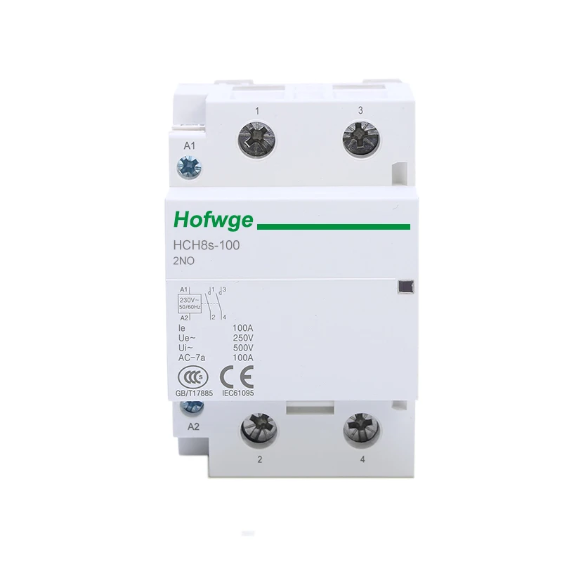 HCH8s-100 Modular Contactor 2P 4P 100A 4NO 2NO2NC  24V 110V 220V Automatic Household Contactor Din Rail Type