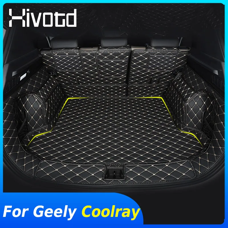 

For Geely Coolray SX11 BelGee X50 2024 Rear Trunk Protection Mat PU Pad Interior Anti-Kick Floor Waterproof Tray Carpet Parts