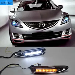 Car 2pcs for Mazda 6 Mazda6 2008 2009 2010 LED DRL Daytime Running Light Daylight headlight fog lamp cover car-Styling