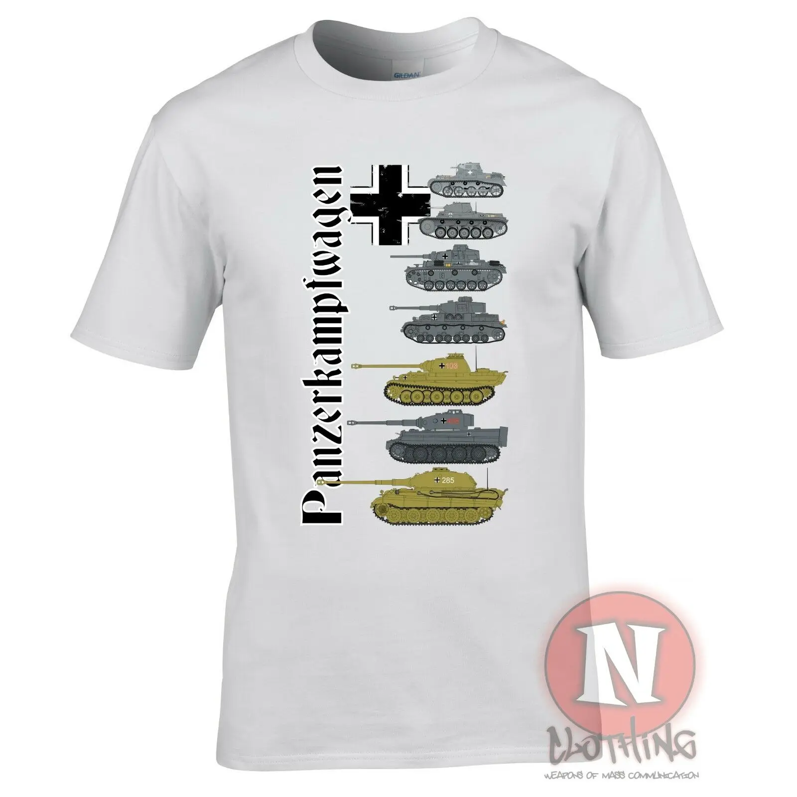 Panzerkampfwagen WW2 German military history Men T-shirt World Tanks armour Tshirt