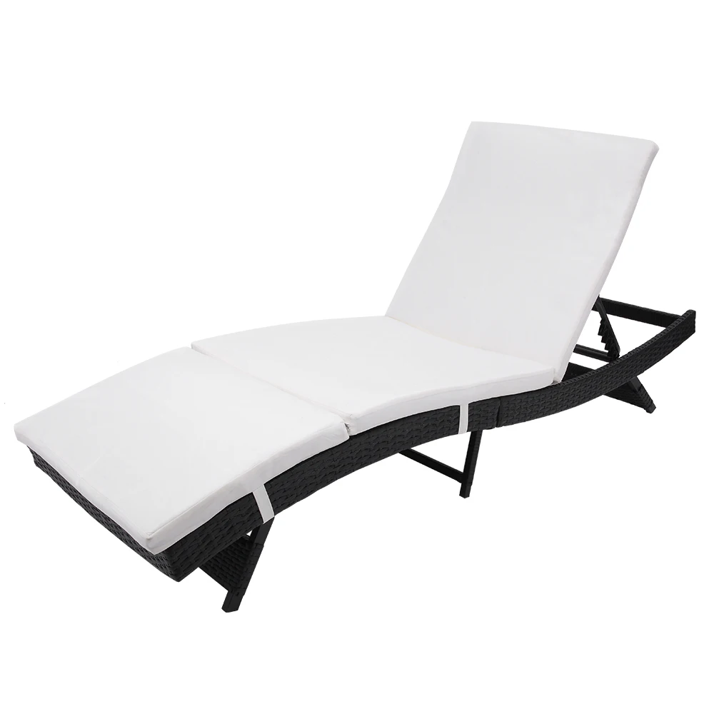 Two Colors US Warehouse S Style Patio Chaise Lounge Embossing Vines Chaise Lounge Chair  Outdoor Furniture