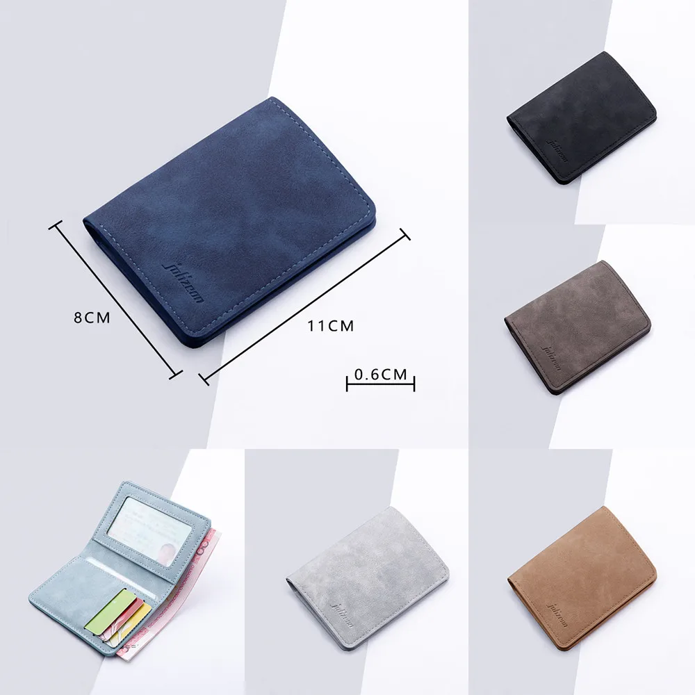 High Brand New Style Mini Thin Men Wallet Card Holder Men'S Purse Coin Pouch Card Holder Short Vertical Pu Leather Wallet