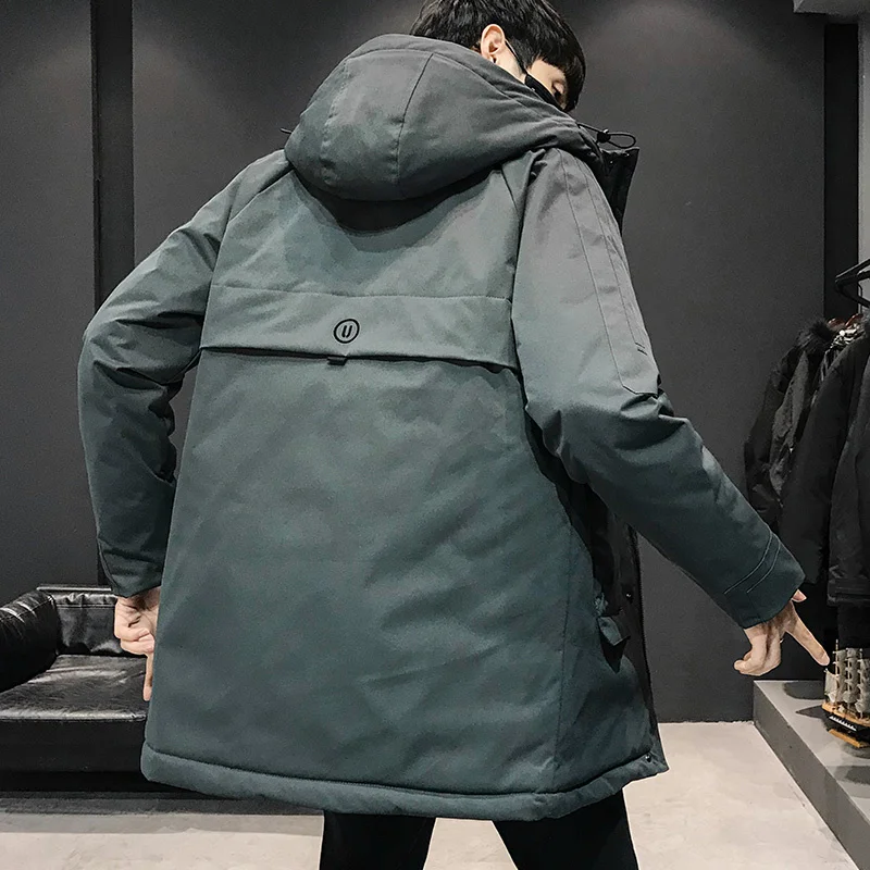 Winter 2022 Fleece Warm Parka Jassen Katoen Gevoerde Parka Man Jas Dikke Windjack Uitloper Casual Overjas Mannen Kleding B303