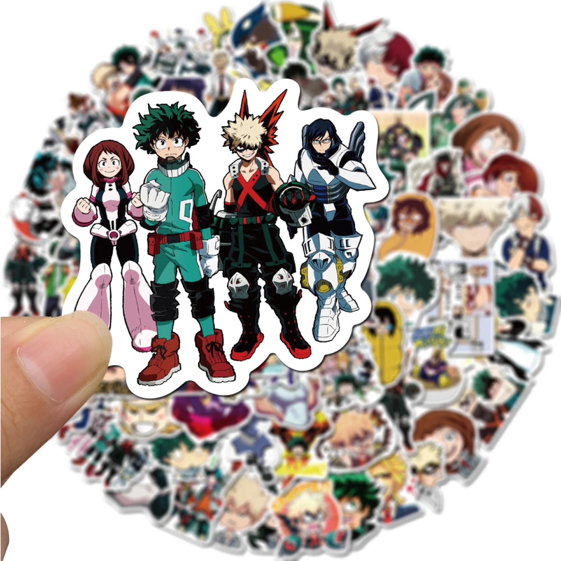 50/100pcs Anime My Hero Academia Stickers Laptop Skateboard Izuku Midoriya Might Boku No Hero Academia Character Sticker