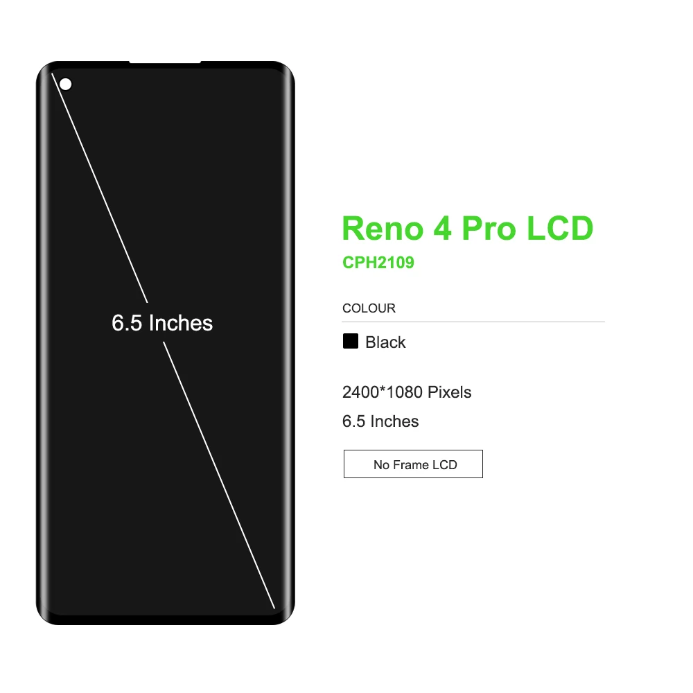 For Oppo Reno4 Pro CPH2109 LCD Display Replacement, For Reno 4Pro 5G PDNM00 CPH2089 LCD Touch Screen Digitizer Assembly