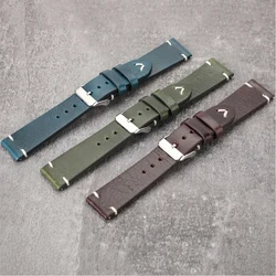 Oil Wax Leather Watch Strap 18mm 19mm 20mm 22mm Vintage Band Black Blue Brown Available Handmade Watchband Accessories