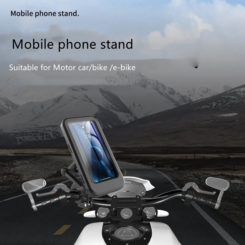 MTB Bike Phone Stand Holder Waterproof All Inclusive Phone Mount TPU Nylon Mobile Phone Mount Bicycle With Charging Line Hole