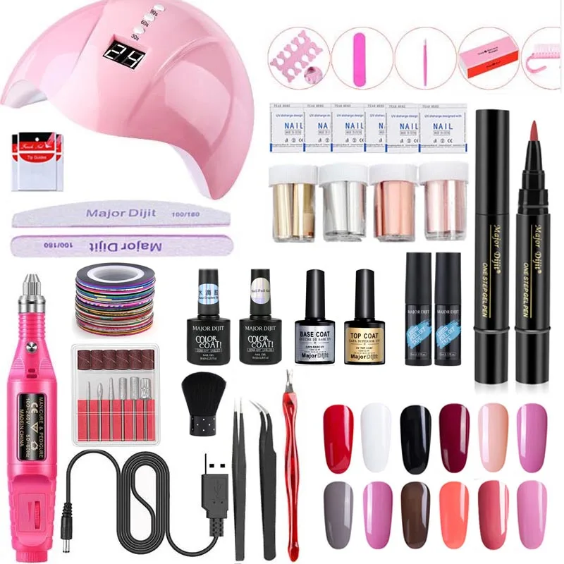 

12 Colors One Step Nail Gel Set 36W nail UV LED Nail Lamp Gel Polish Nail Art Tools Kit