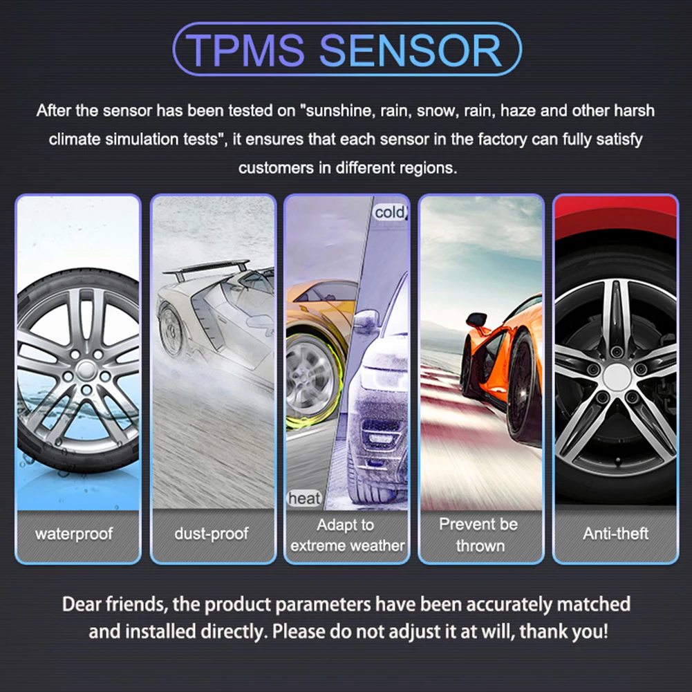 U901T TPMS Car Truck 24V Wireless Tire Pressure Monitor with 6 External Sensors Fuel Efficient waterproof driving security parts