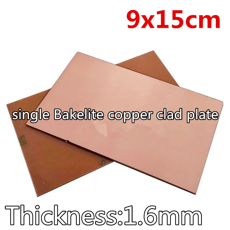 1pcs single Bakelite copper clad plate Experimental breadboard 7x10 9x15 10x10  10x15 10x22 12x18 13x25 20x20 20x30cm test  PCB