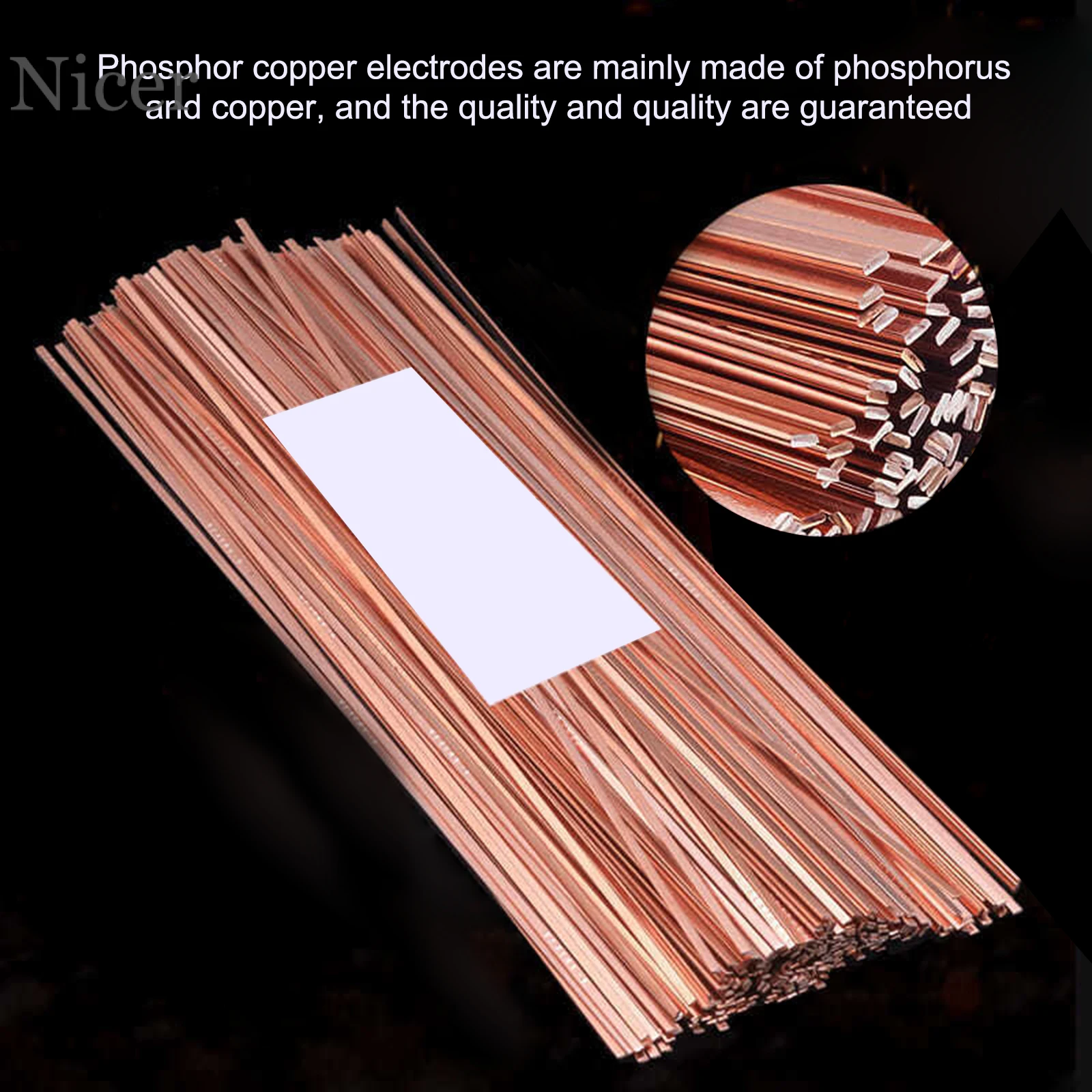 10pcs Refrigerator Air-conditioning Welding Phosphor Copper Electrode Silver Electrode Gas Welding Electrode Flat Electrode