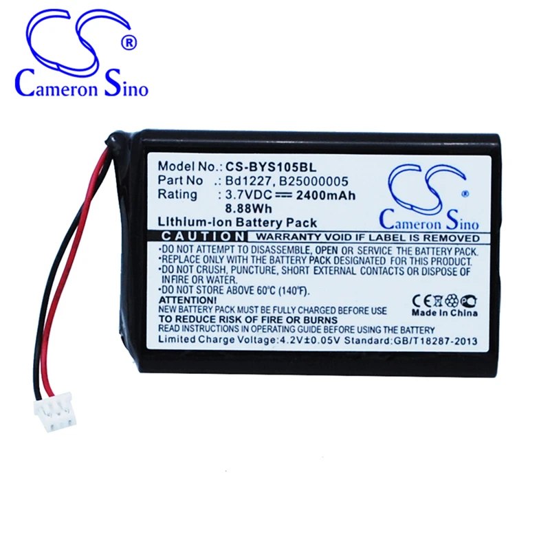 CameronSino Battery for Baracoda BRR-L B40160100 fits Ingenico B25000005 BD1227 Barcode Scanner battery 2400mAh/8.88Wh 3.70V