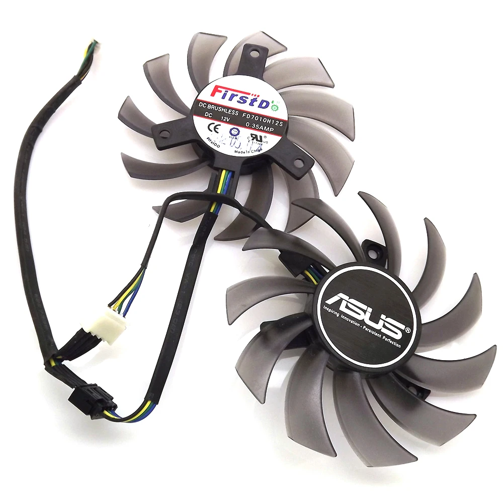 2pcs/lot FD7010H12S DC12V 0.35A 75mm VGA Fan For ASUS GTX690 GTX680 GTX670 GTX660TI HD7970 R9 270X GTX770 Graphics Card Fan 5Pin