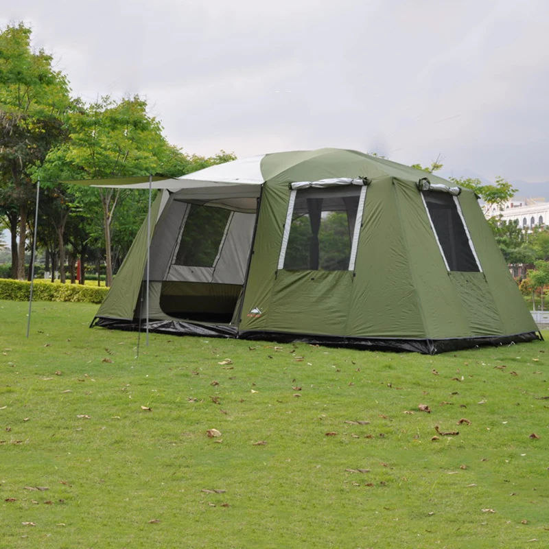 New Arrival Two Bedroom Ultarlarge Waterproof Windproof Professional Double Layer Camping Tent Sun Shelter Barraca