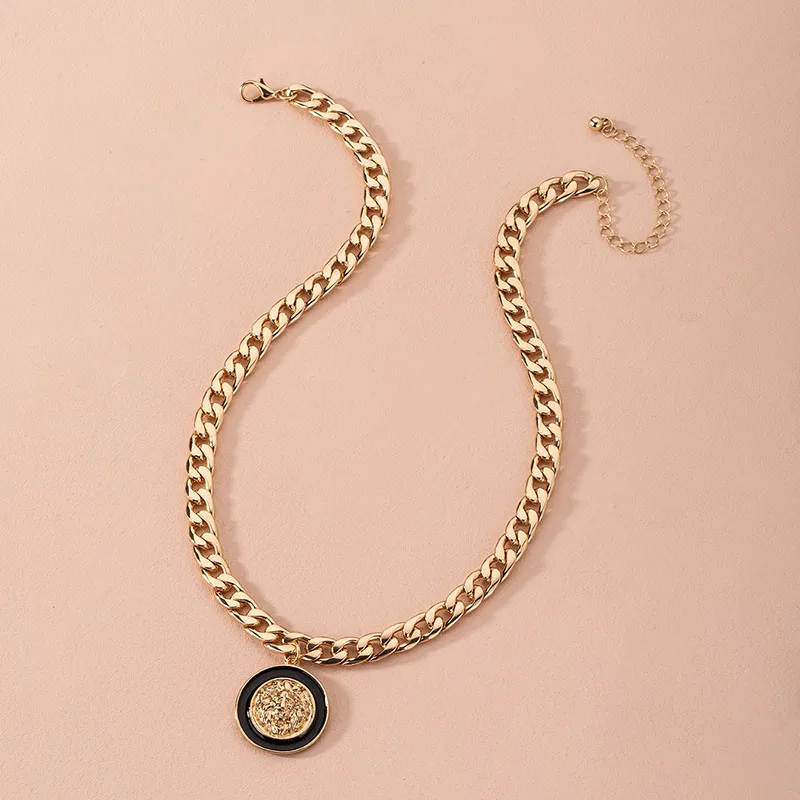 Coin Clavicle Chain Necklace Fashion All-match Lion Head Enamel Glaze Female Necklace For Women Party Jewelry Gift