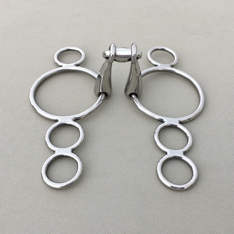 Stainless Steel Continental Gag Bit Loose Ring Horse Equipment 5 Inch Mouthpiece