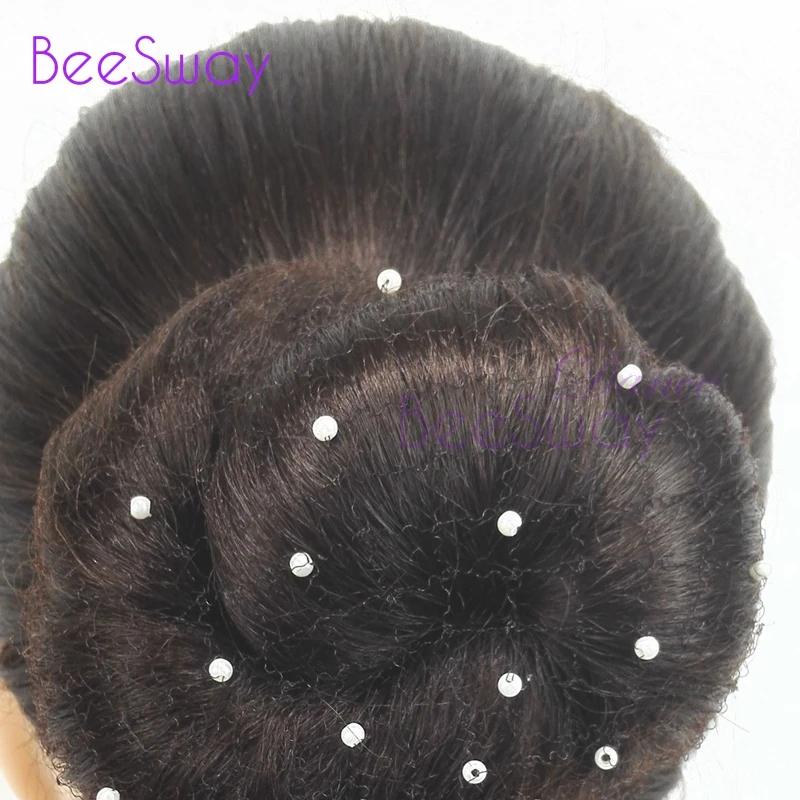 Pearl Women Bun Cover Snood Ballet Dance Skating Hair Net Girl Hairband Hair Accessories Brown Invisible Elastic Ballet Bun Cap