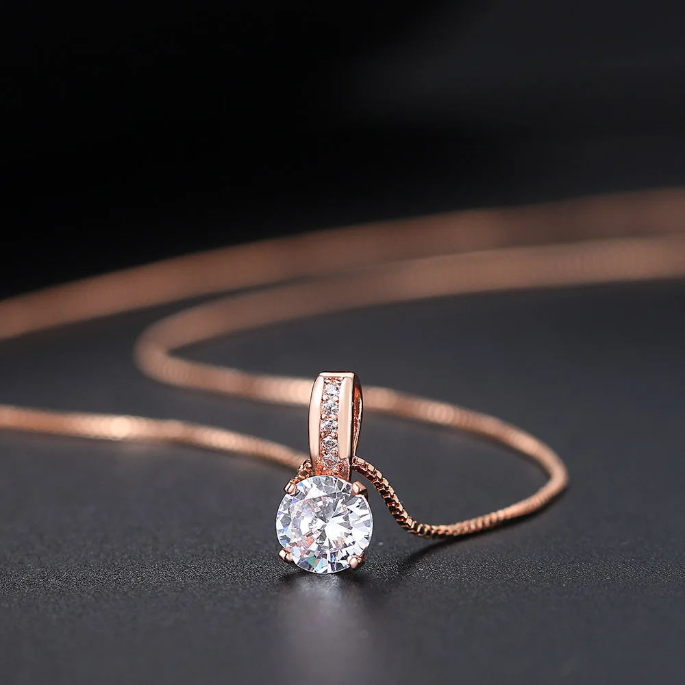 ZHOUYANG Top Quality Noble Crystal  Rose Gold Color Fashion Pendant Jewelry Made with Austria Crystal ZYN330