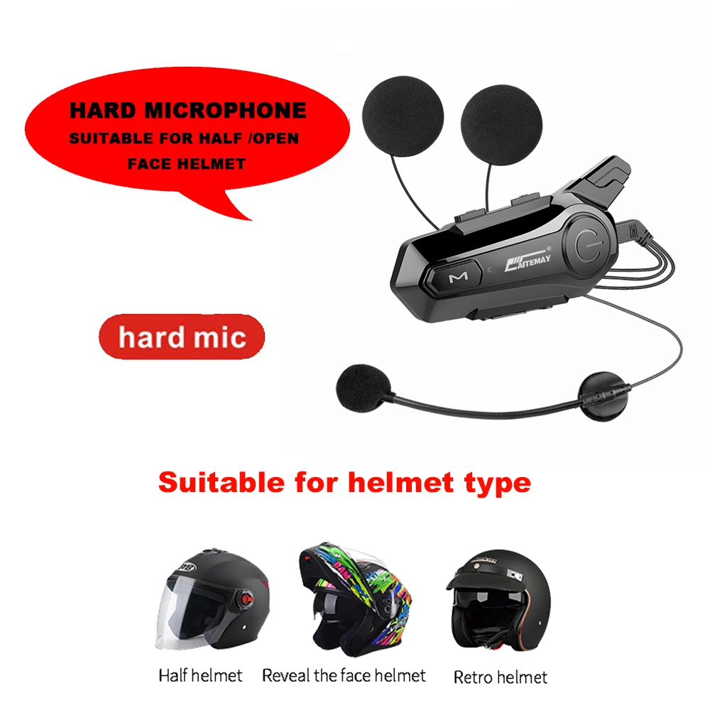 1 PCS/2 PCS Bluetooth Intercom motorhelm bluetooth headset voor 2 Rider intercomunicador Draadloze Moto Interphone Headset