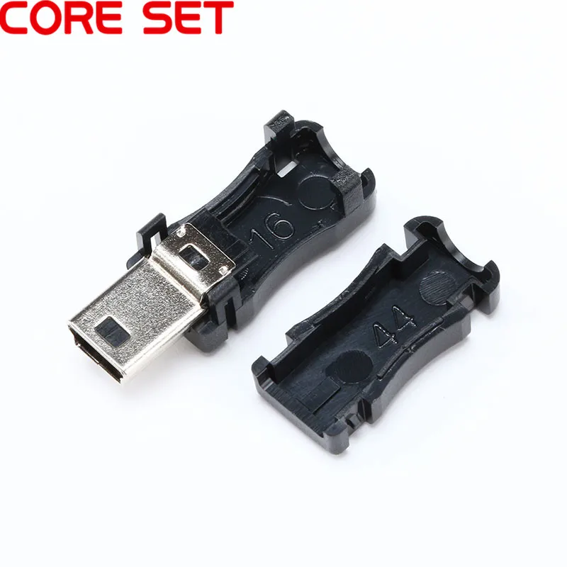 10pcs Mini USB Connector 5 Pin T Port Male Plug Socket with Plastic Cover for DIY Dropshipping Adapter PCB SDA Data Cable Line