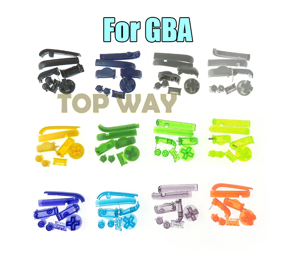 50sets D-Pads Power ON OFF Buttons for Gameboy Advance A B L R Buttons Frame for GBA Buttons