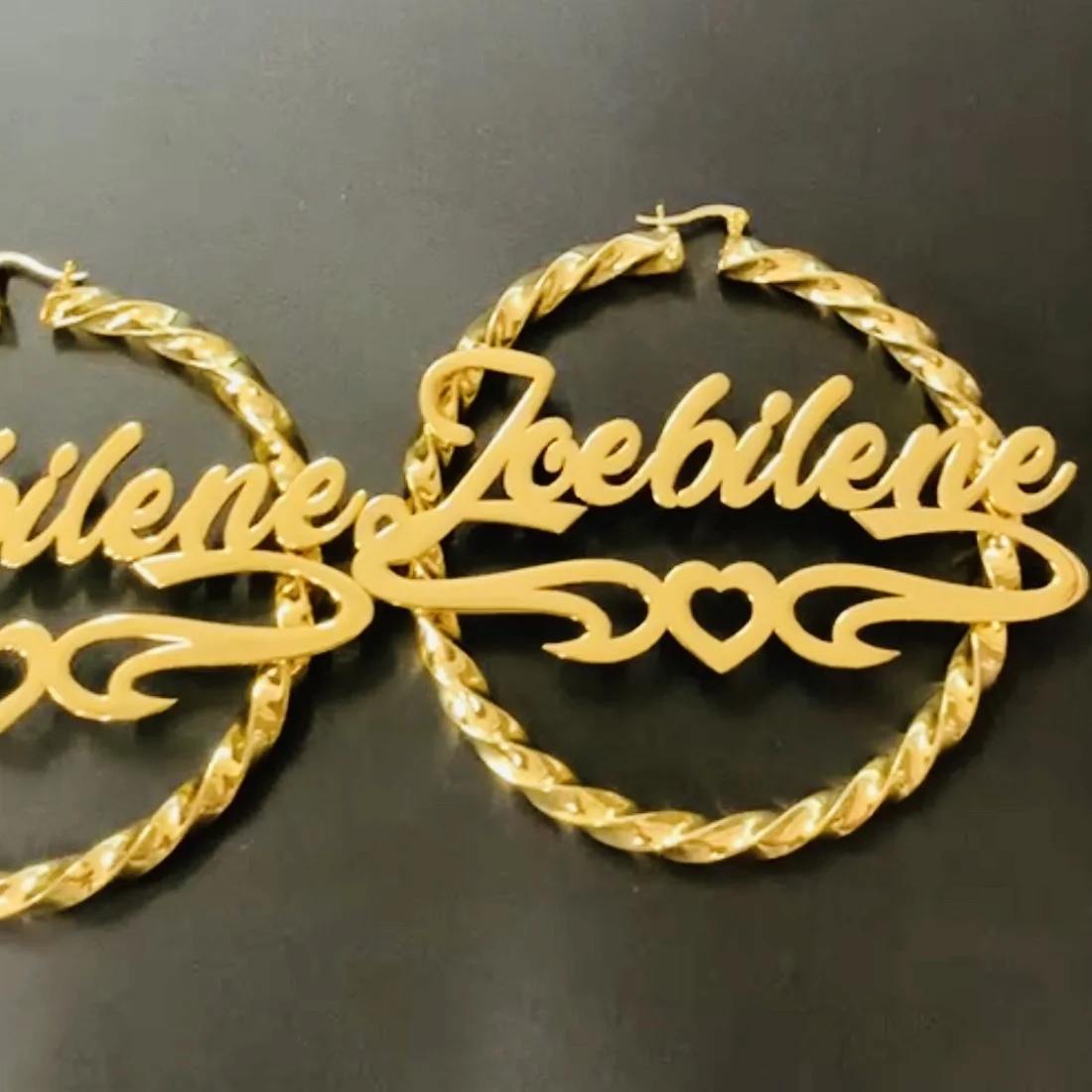 Customized Name Earrings Personalized Name Earrings With Heart Stainless Steel Earrings Letter Custom Name Hoop Earrings Jewelry