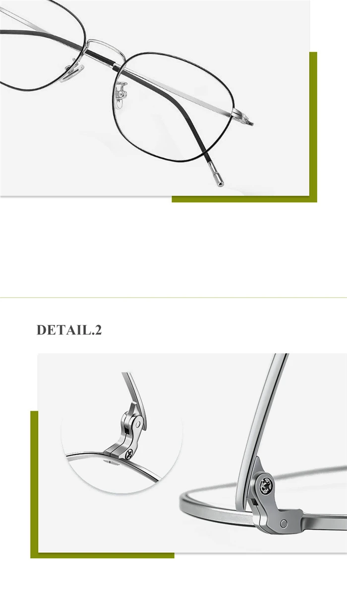 5815 Anti-Blau-Strahlen/Photochrome ovale optische Brille mit verschreibungspflichtigen Kurzsichtigkeit/Hyperopie/Progressive Brillen aus Metall – Detail 4
