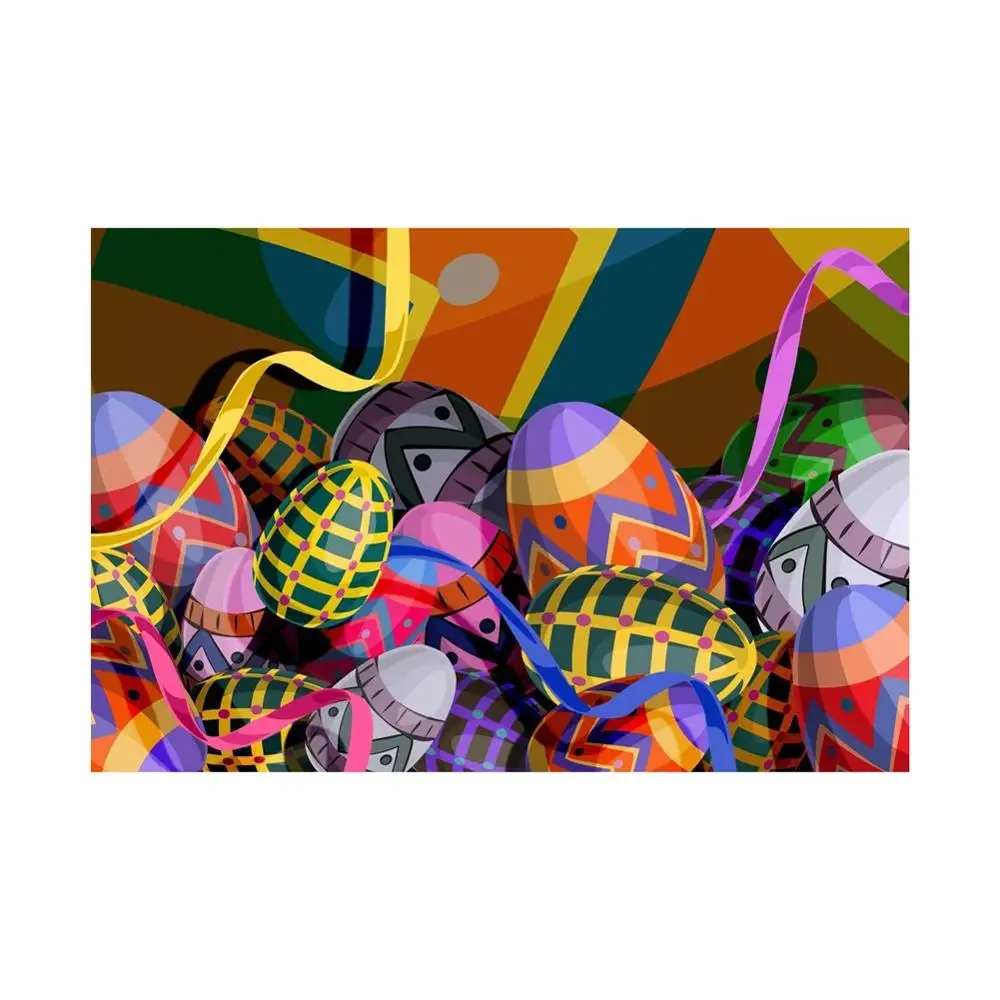 อีสเตอร์ดอกไม้ไข่กระต่ายการถ่ายภาพพื้นหลังไวนิลสเปรย์ไม่ทอ Party กำแพงฉากหลัง Easter Theme Photo Studio