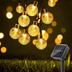 5M 7M 10M Solar Lamp Crystal Ball Led String Lights Flash Waterdichte Fairy Voor Outdoor Tuin Kerst bruiloft Decoratie